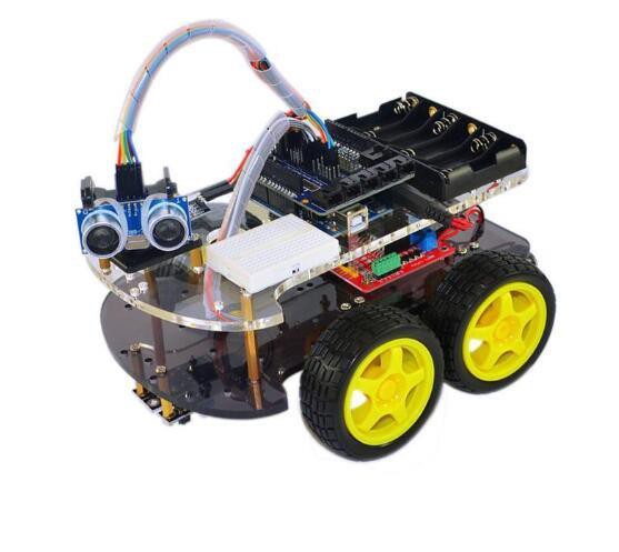 Robot avtomobili uchun ko'p funksiyali 4WD robotli avtomobil shassislari UNO R3 170 punktli mini-jadval